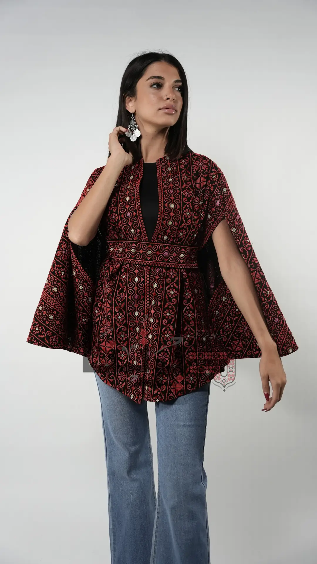 Embroidered Cape Jacket