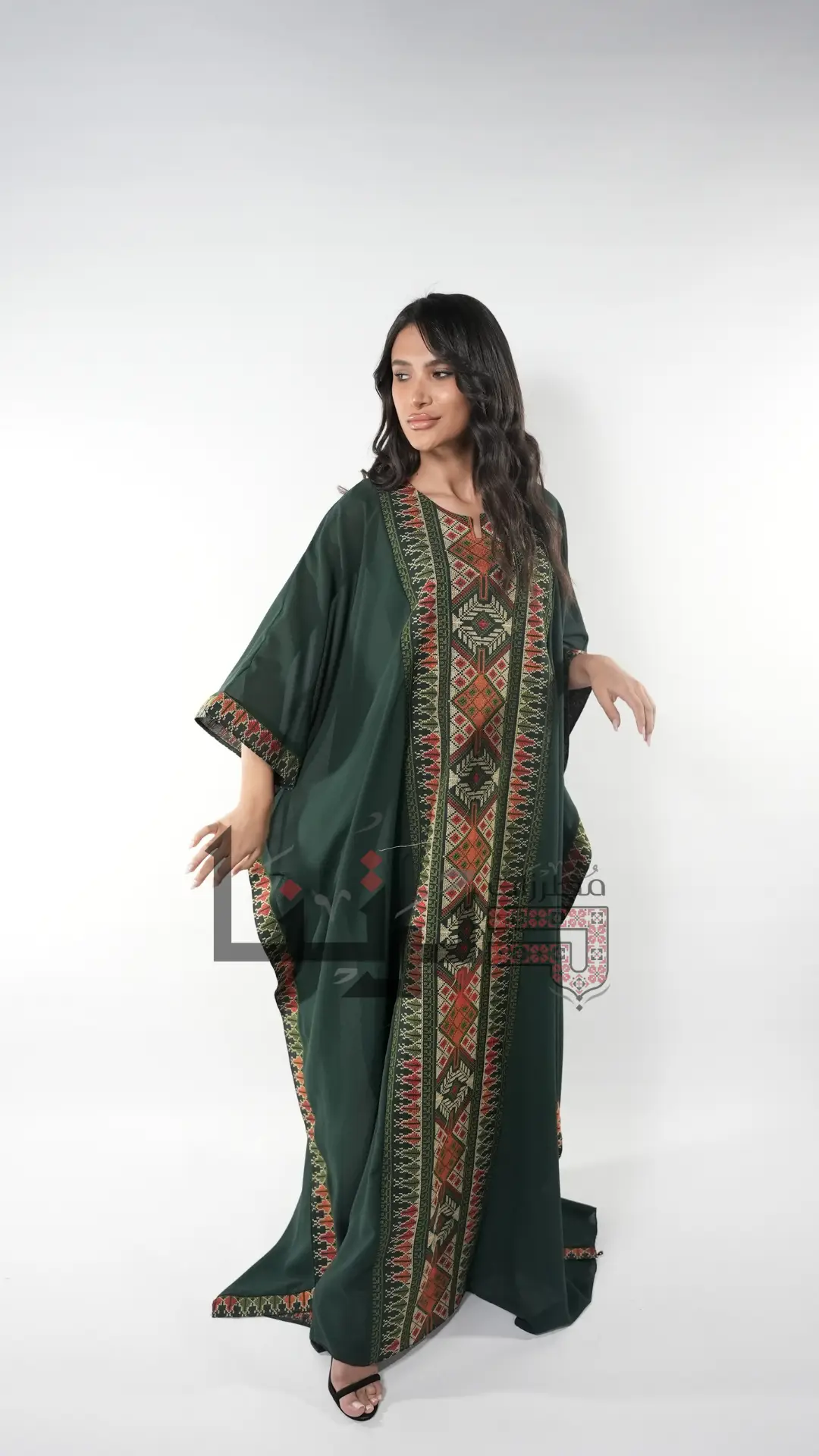 Embroidered Green Dress