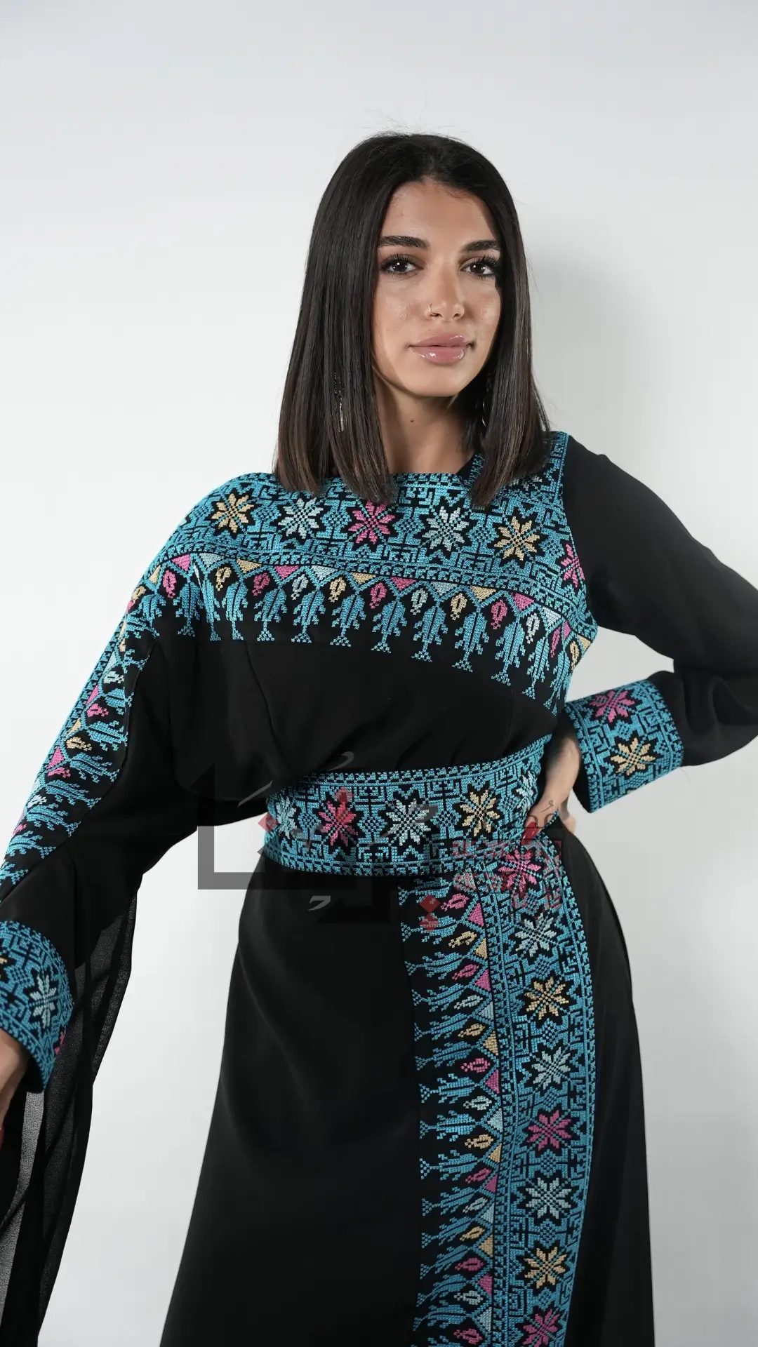 Embroidered Turquoise Dress