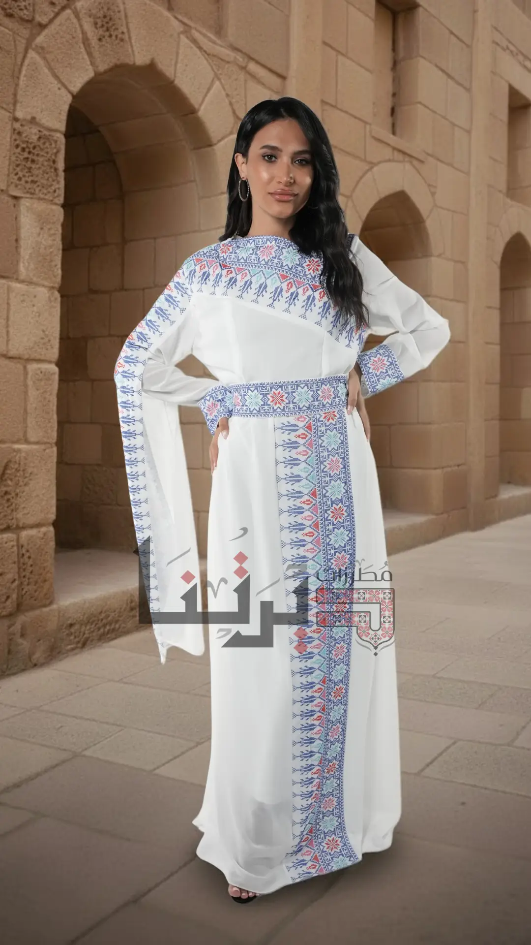 Embroidered Pure White Dress