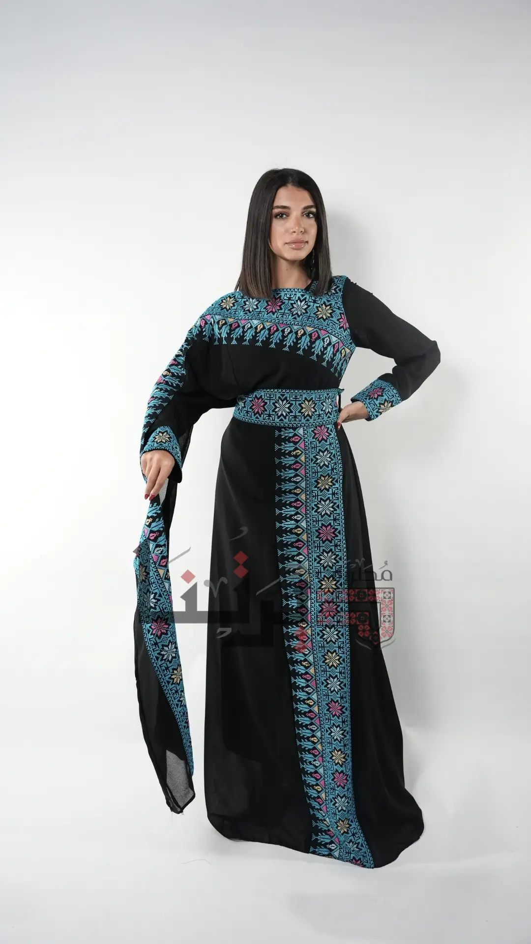 Embroidered Turquoise Dress