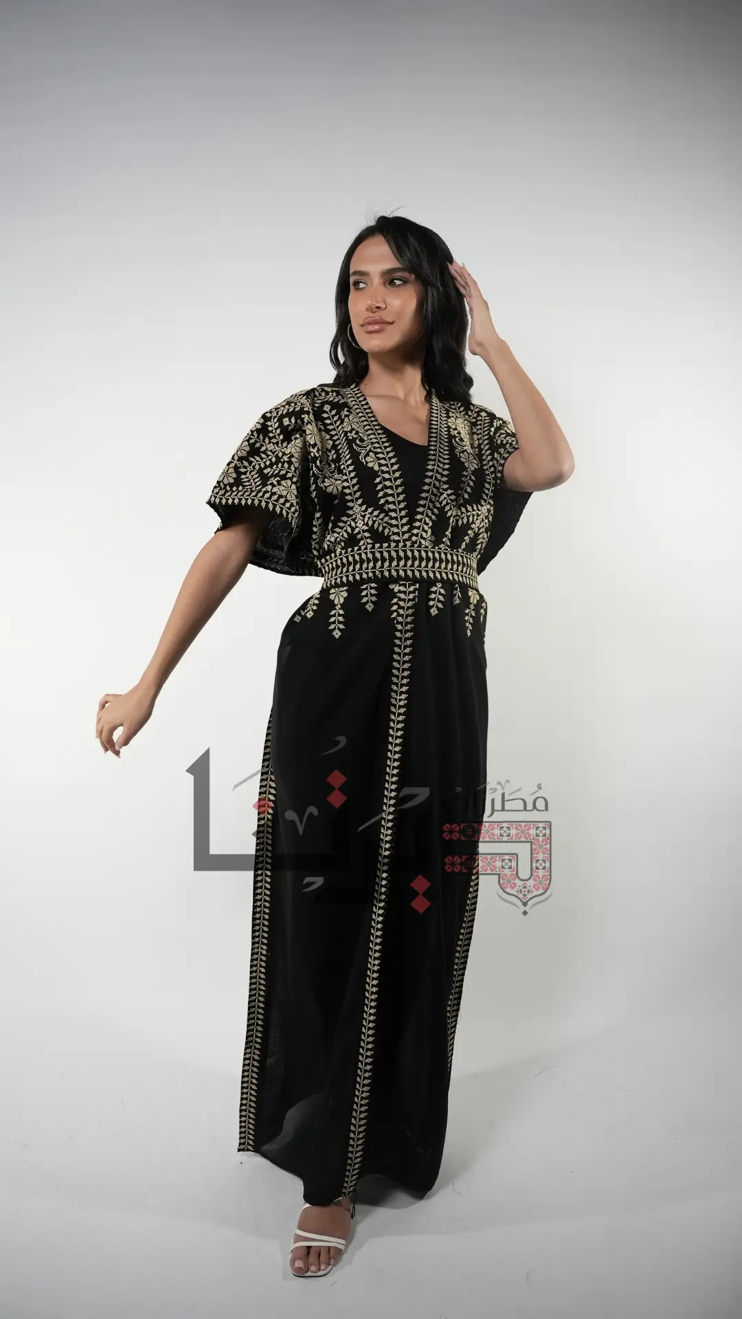 Embroidered Black Kaftan