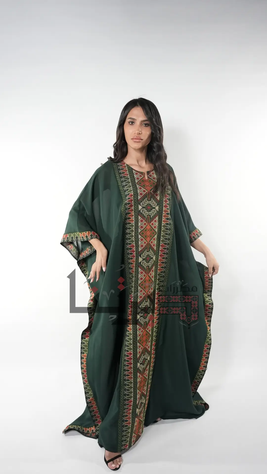 Embroidered Green Dress